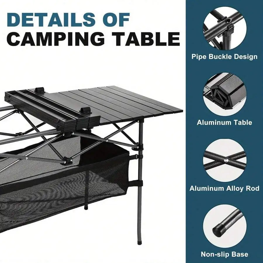 Portable Outdoor Folding Camping And Picnic Table With Carry Bag