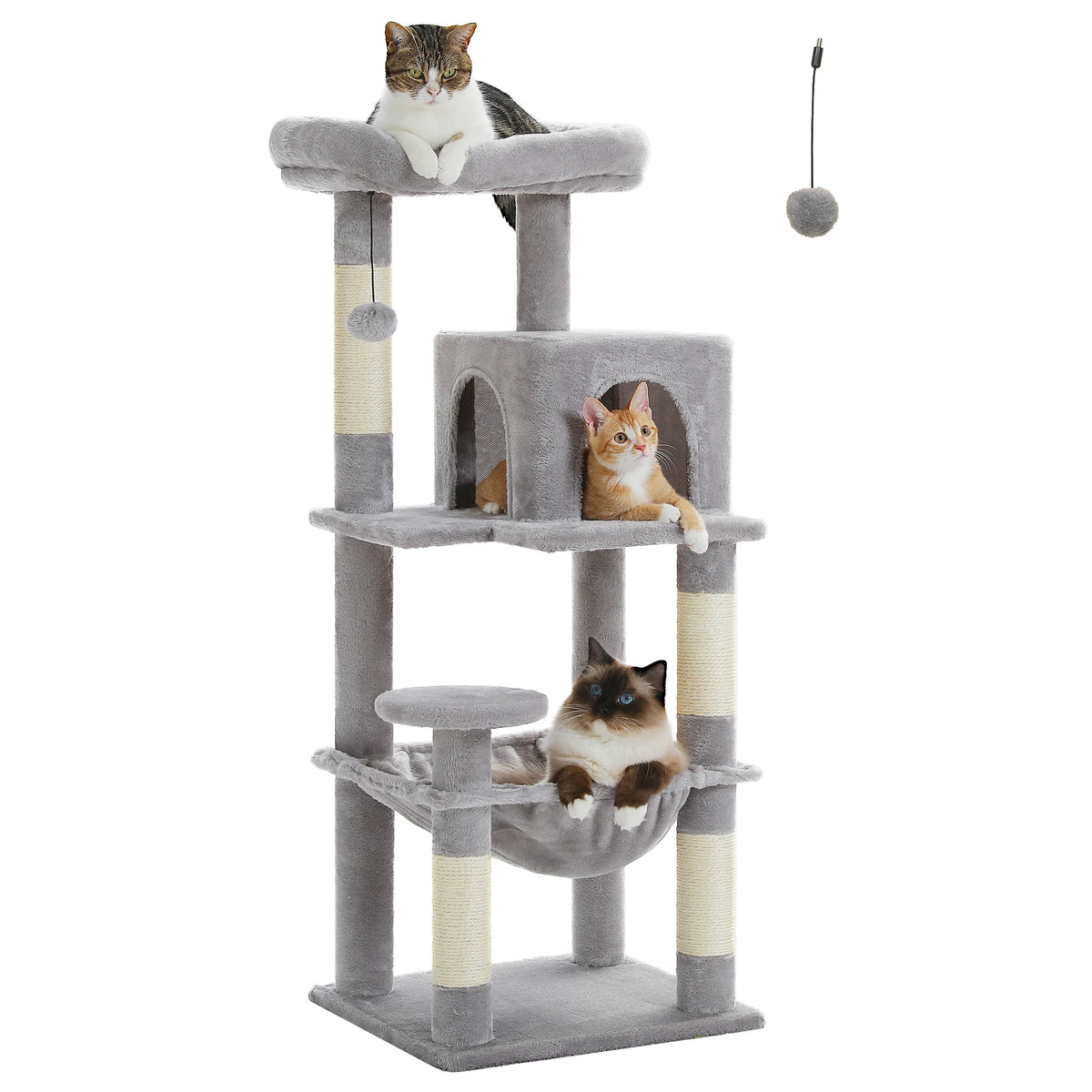 Petepela 5-Level Cat Tower with Metal Frame and Hammock