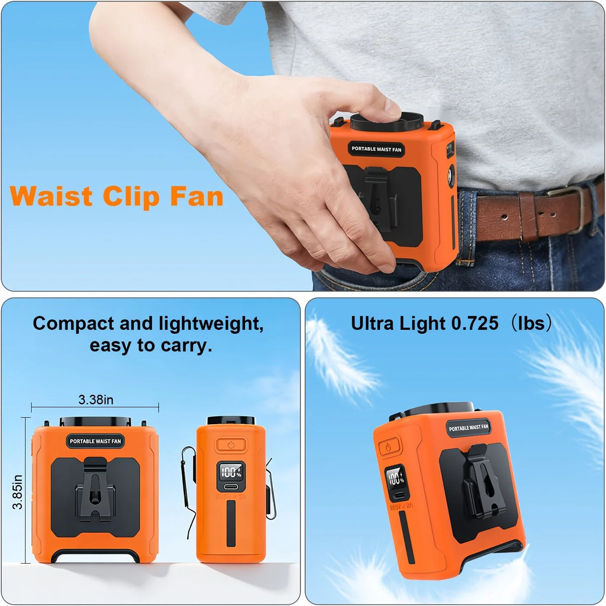 Portable 10000mAh Multifunctional Fan With LED Light And USB Charging