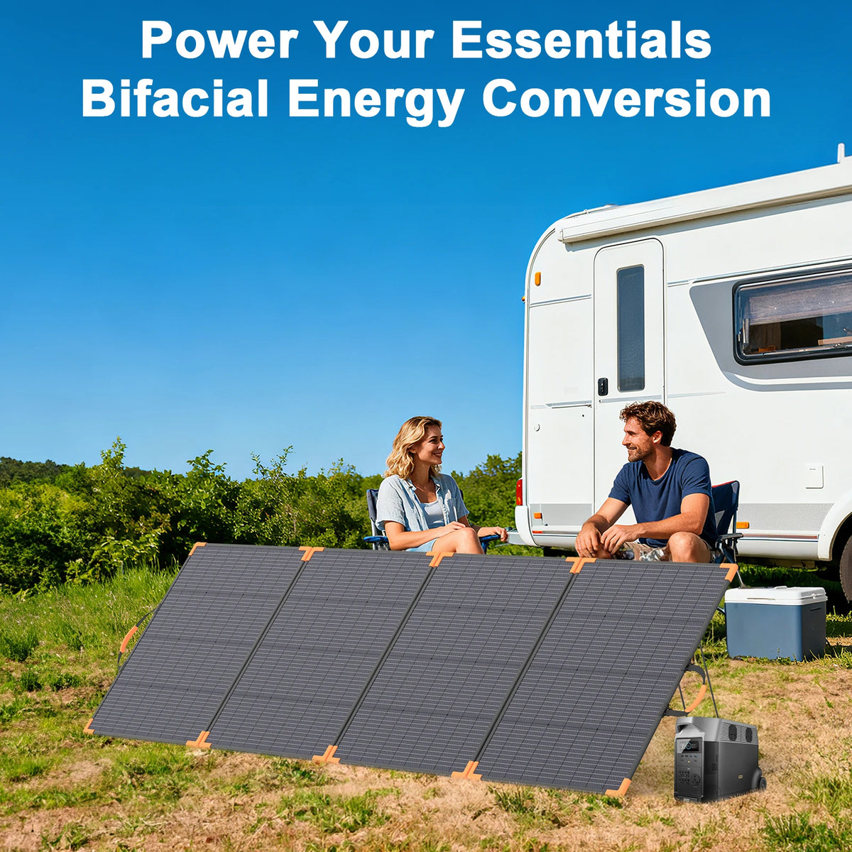 Mhpowos 400W Bifacial Foldable Solar Panel Portable Charger