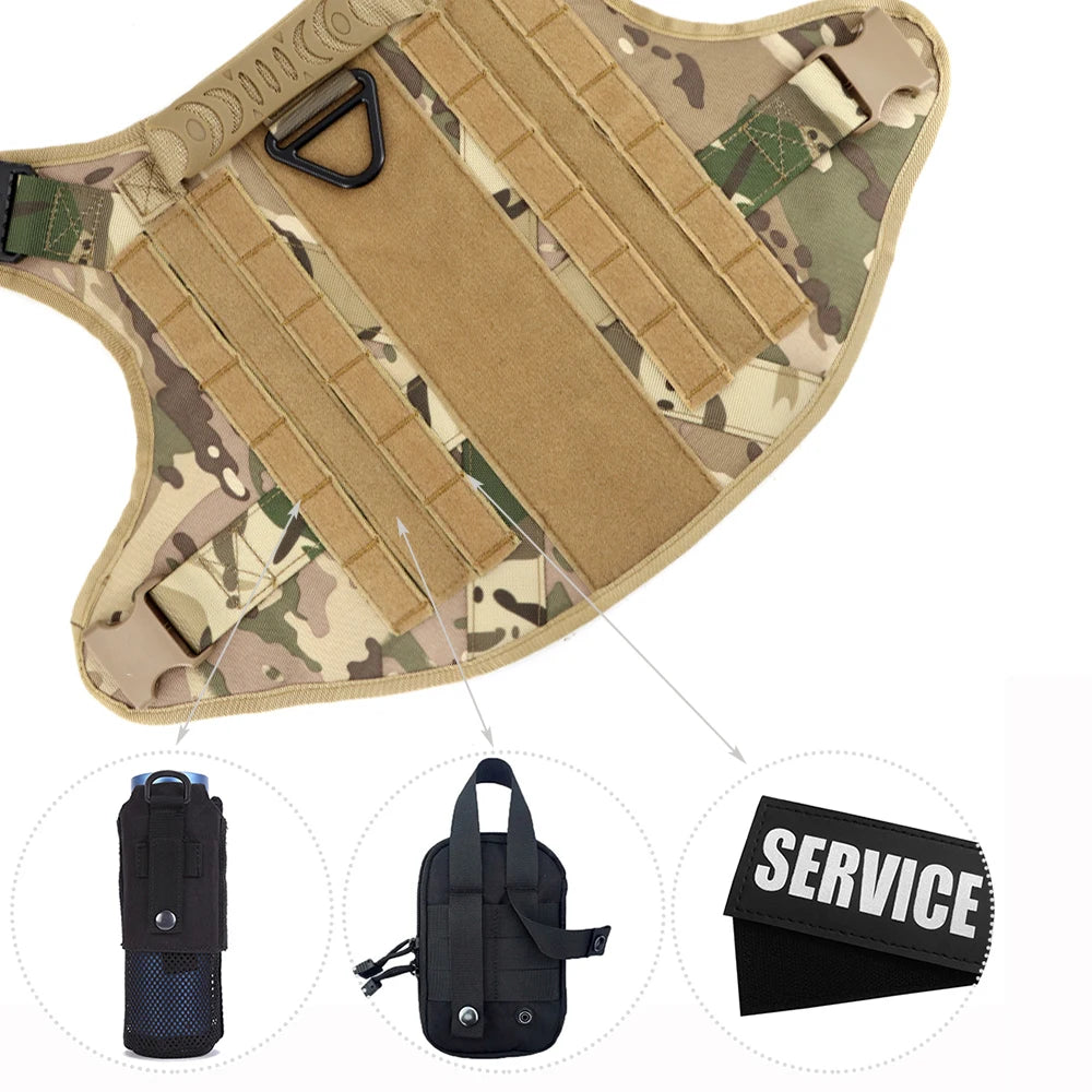Heavy Duty Tactical Dog Harness Leash Set With Handle