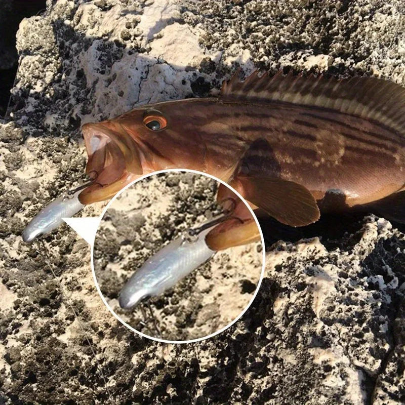Realistic Soft Fishing Bait Lure Kit With Sharp Hooks