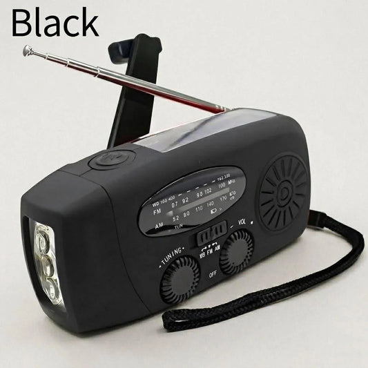 Portable Solar Hand Crank Emergency Weather Radio With Flashlight