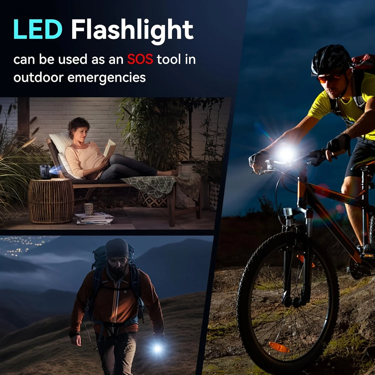 Portable 10000mAh Multifunctional Fan With LED Light And USB Charging