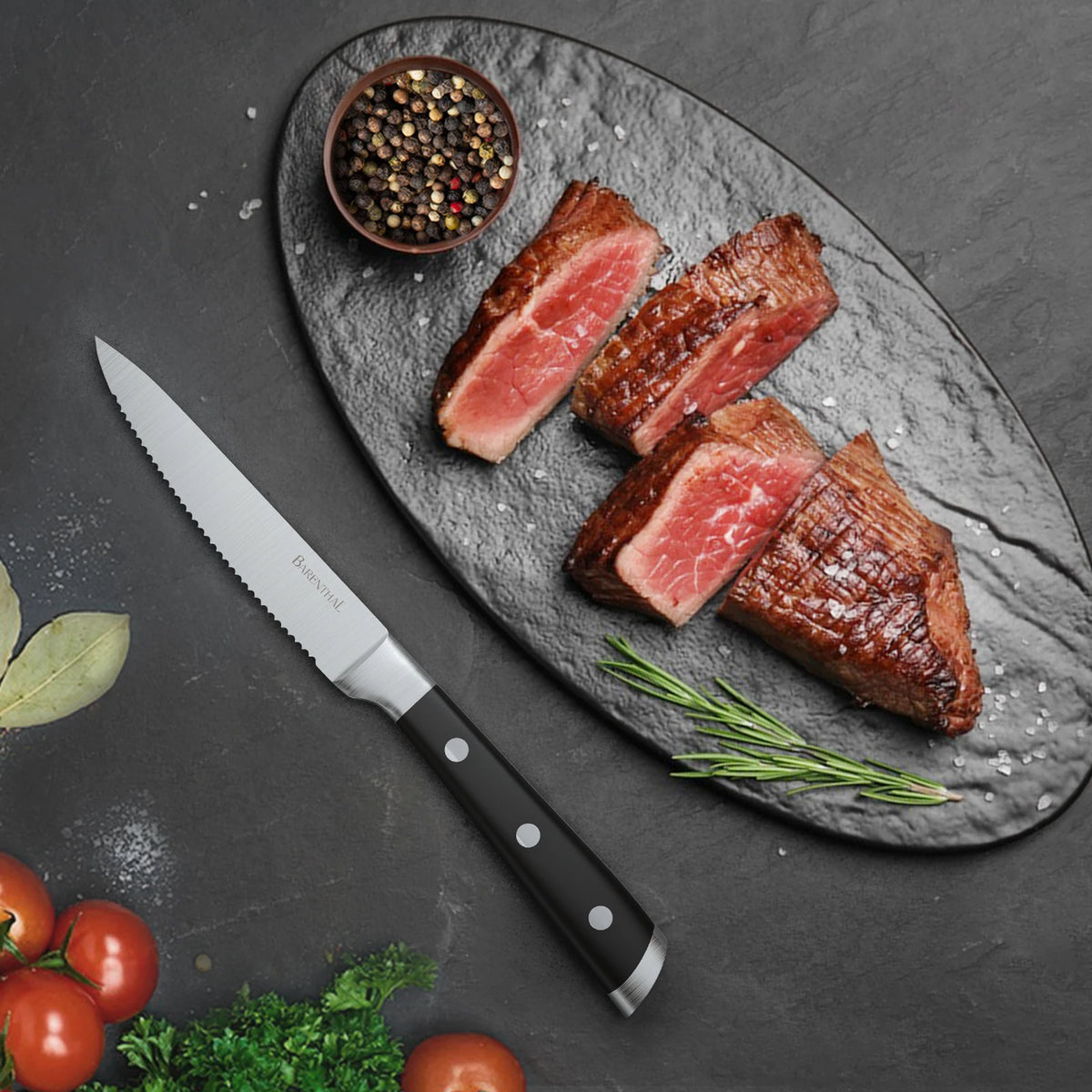 Barenthal Stainless Steel Serrated Steak Knife Set With Ergonomic Handle