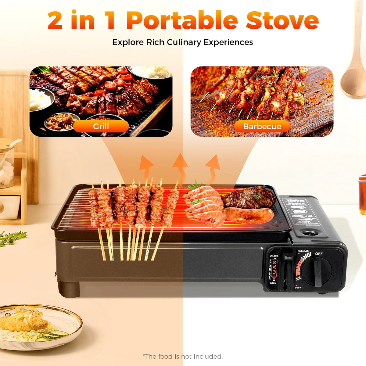Portable Butane Gas Grill Stove With Grill Net Case