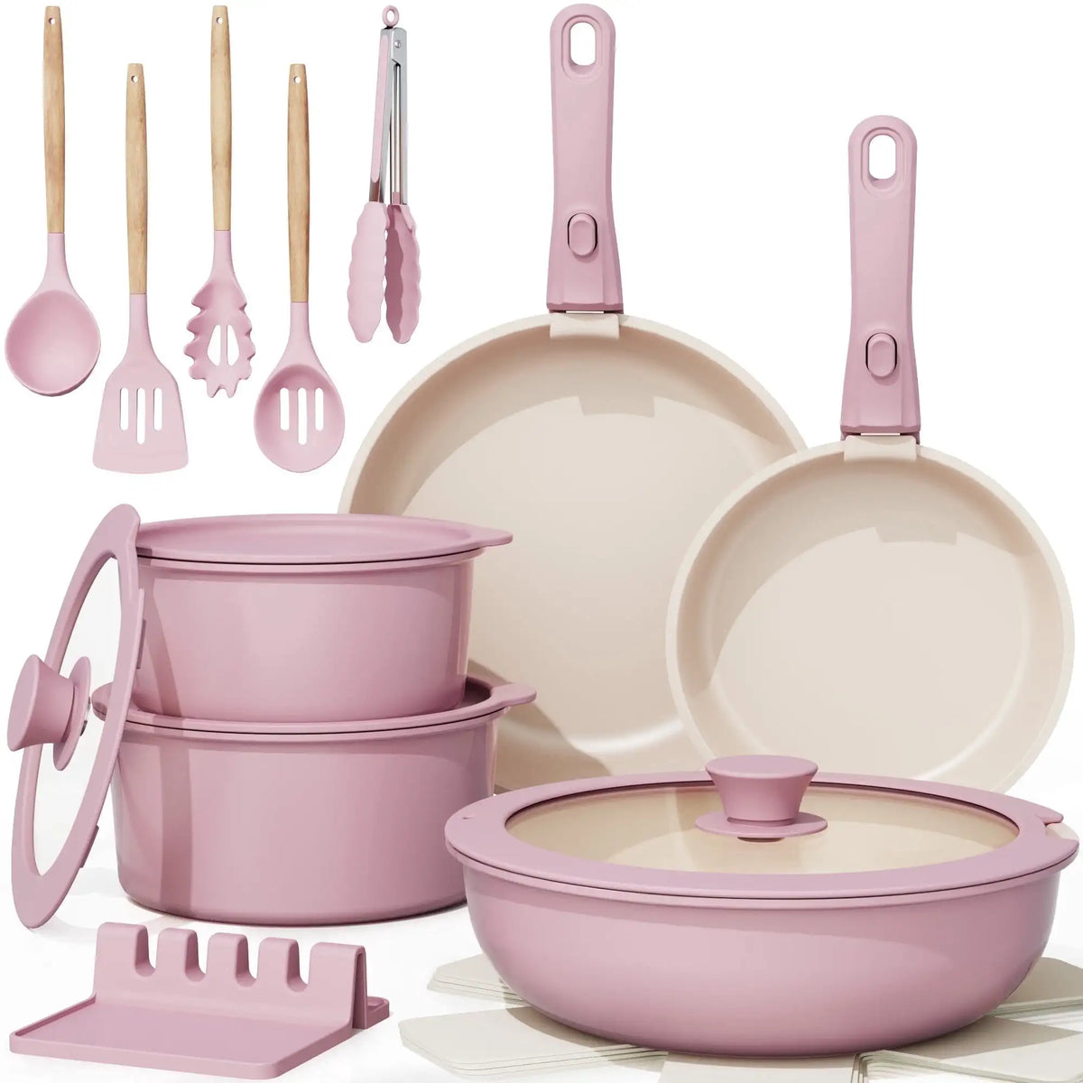 Astercook 20 Piece Nonstick Cookware Set With Detachable Handles