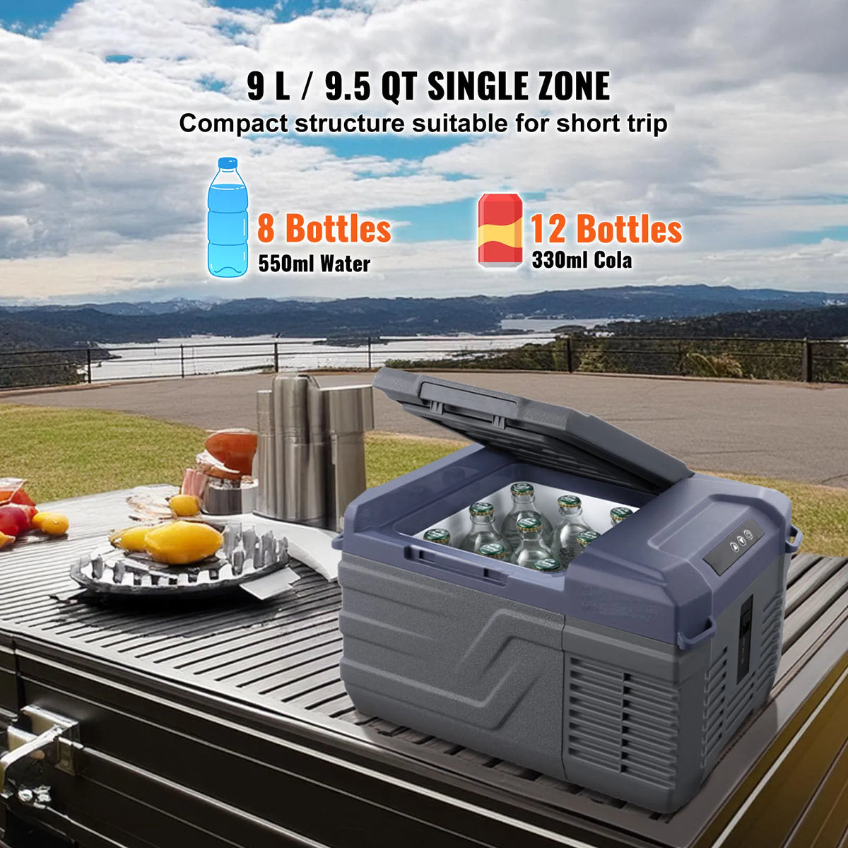 VEVOR Portable Car Refrigerator With Bluetooth Temperature Control