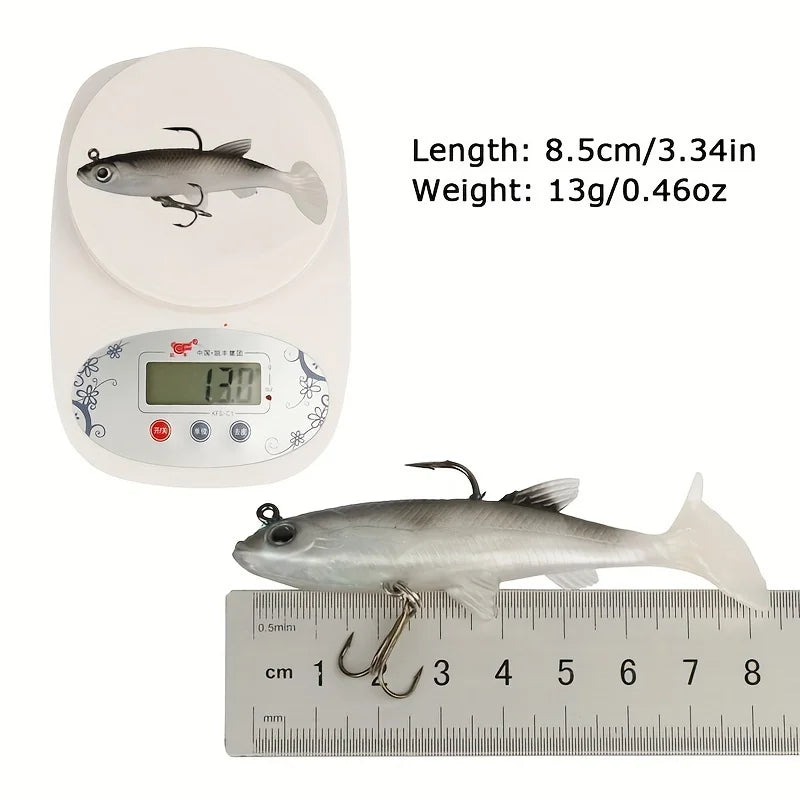 Realistic Soft Fishing Bait Lure Kit With Sharp Hooks