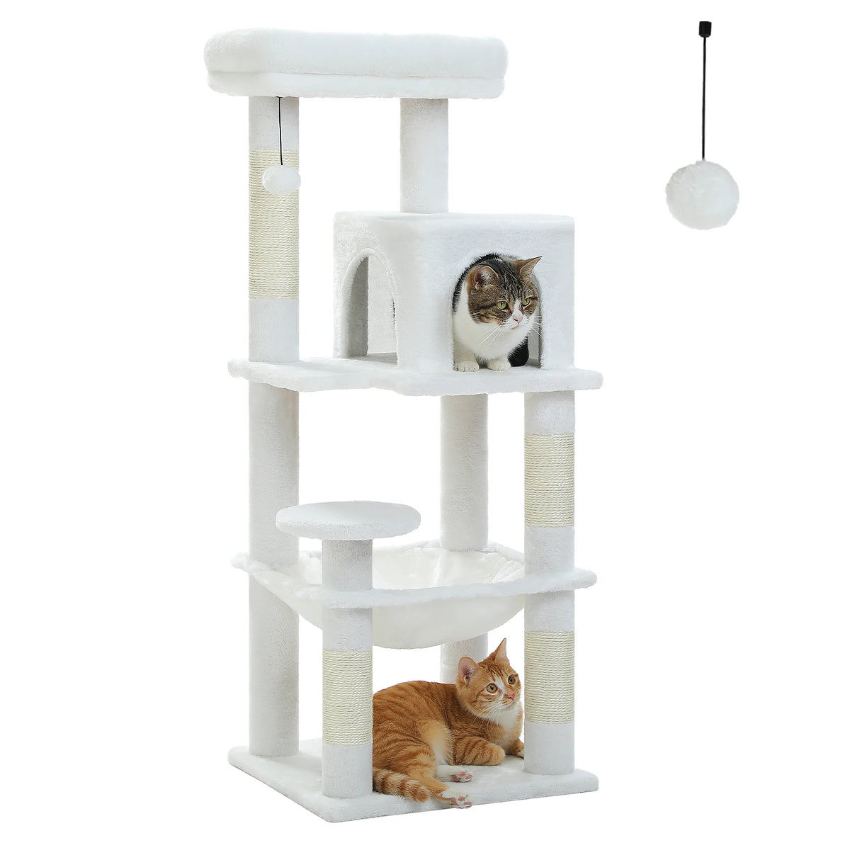 Petepela 5-Level Cat Tower with Metal Frame and Hammock