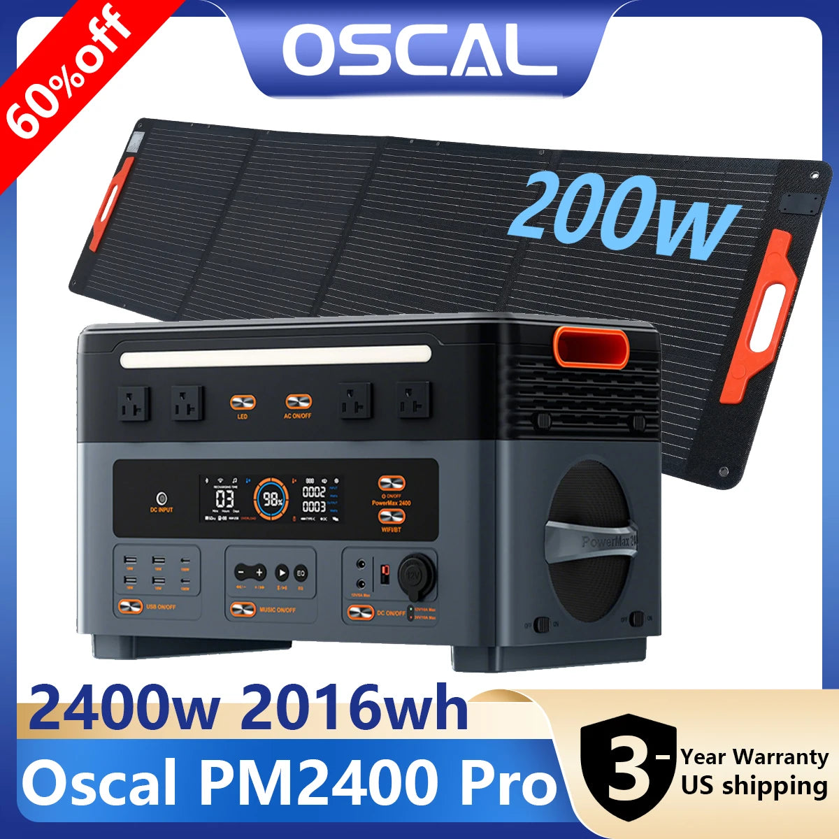 OSCAL Portable Power Station With LiFePO4 Battery And UPS Backup