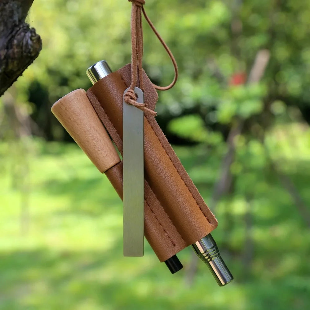 Iron Magnesium Fire Starter Kit for Camping and Hiking Survival Tools