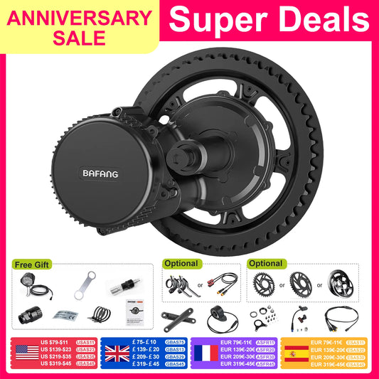 BAFANG Mid Drive Motor Electric Bicycle Conversion Kit With Chainwheel