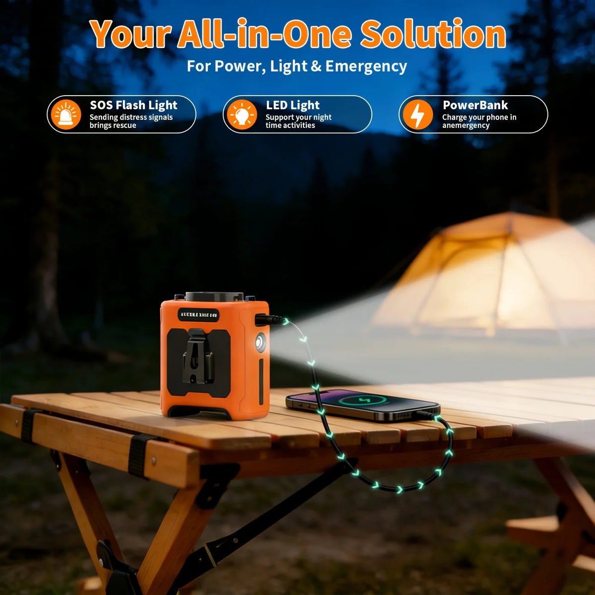 Portable 10000mAh Multifunctional Fan With LED Light And USB Charging