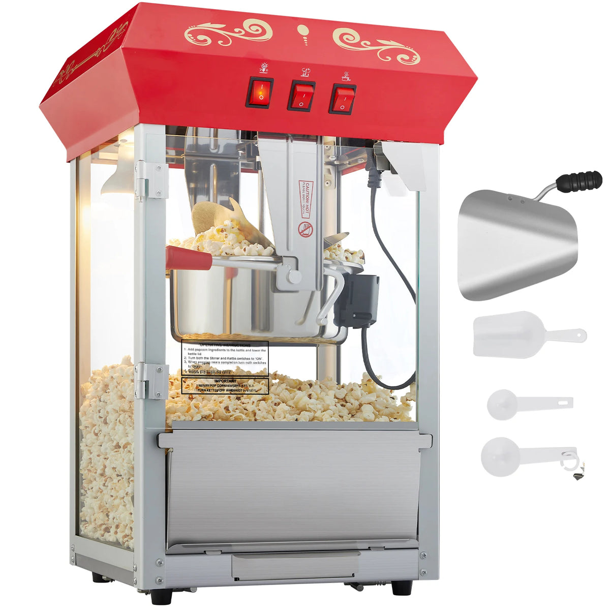 SucceBuy Commercial Electric Popcorn Popper Machine With Scoop