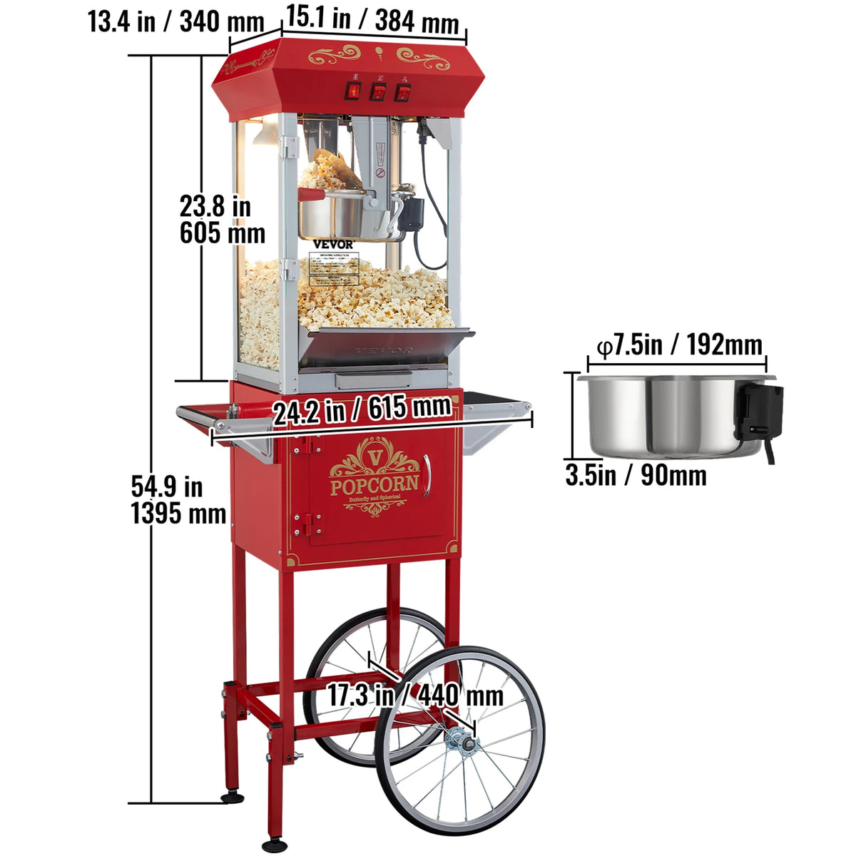 SucceBuy Commercial Electric Popcorn Popper Machine With Scoop