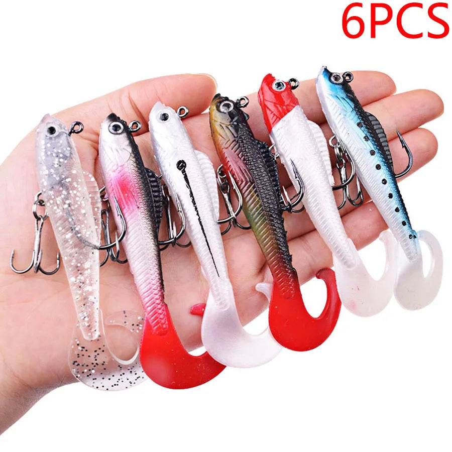 BODECIN Soft Silicone Artificial Wobblers Fishing Lures Set