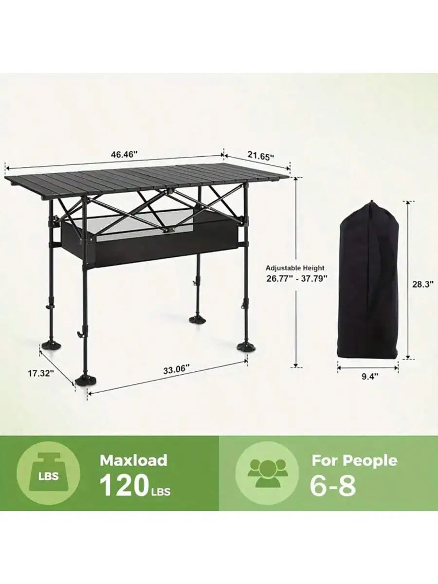 Portable Outdoor Folding Camping And Picnic Table With Carry Bag