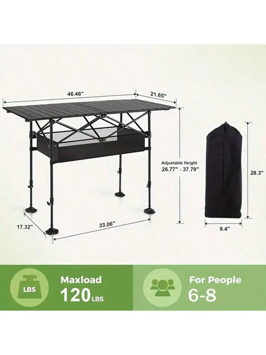 Portable Outdoor Folding Camping And Picnic Table With Carry Bag