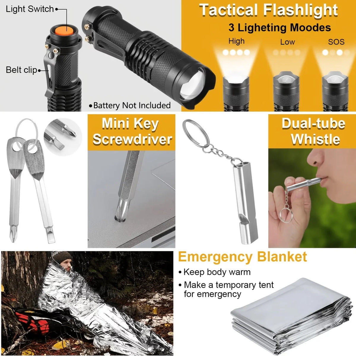 Survival First Aid Kit With Molle Bag For Camping And Emergency Rescue