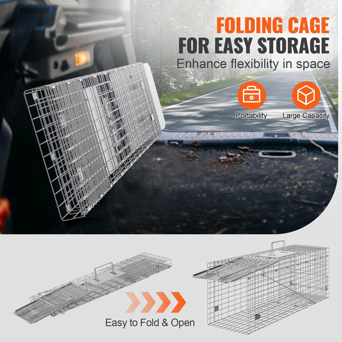 SucceBuy Humane Live Animal Trap Galvanized Iron Cage For Cats