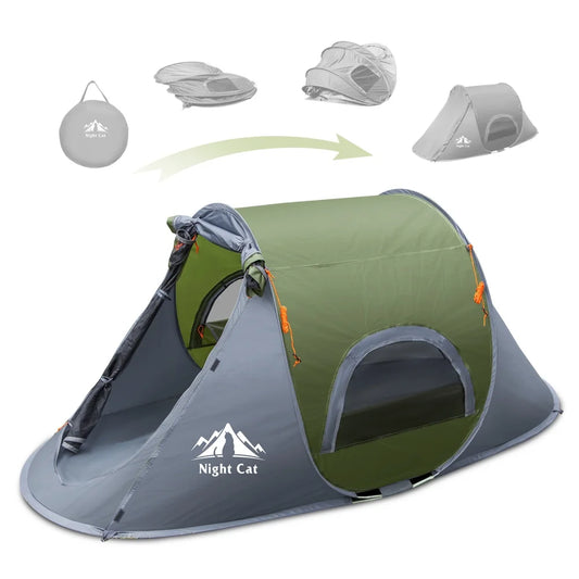 Night Cat Single Person Waterproof Pop Up Camping Tent