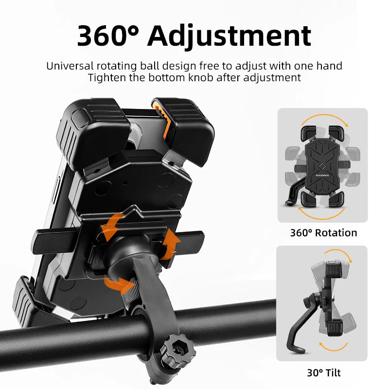 ROCKBROS Bicycle Phone Holder Shockproof Handlebar Mount Stand