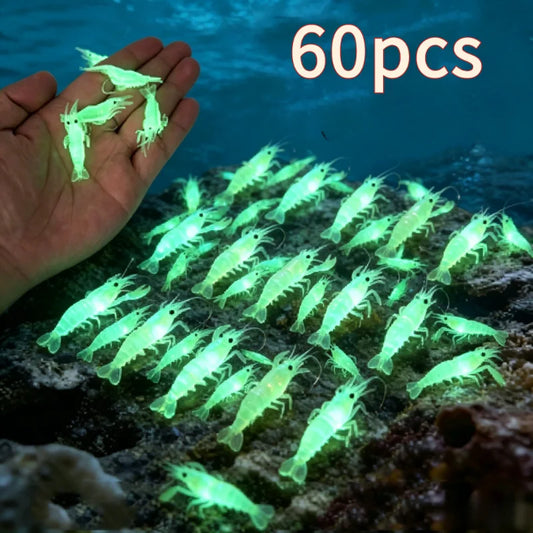 Realistic Shrimp Soft Fishing Lures With Hooks For Night Fishing