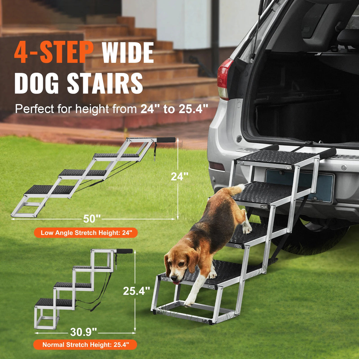 SucceBuy Lightweight Portable Dog Stairs For Vehicle Entry Assistance