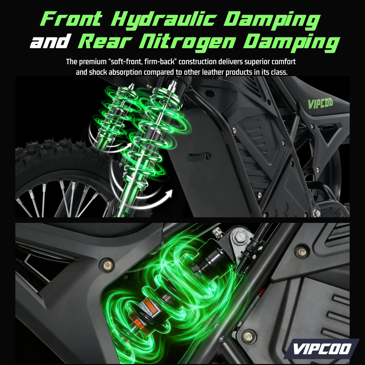 VIPCOO H3 Electric Fat Tire Dirt Bike With Hydraulic Brakes