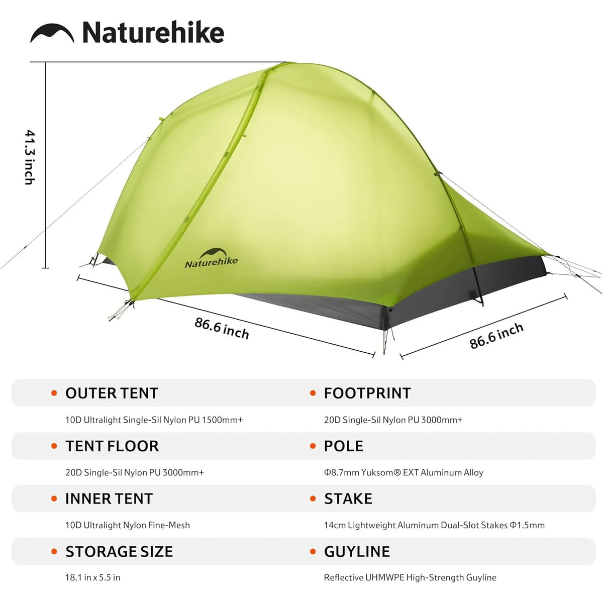 Naturehike Star Trail EXT Ultralight Hiking Tent With Rain Protection