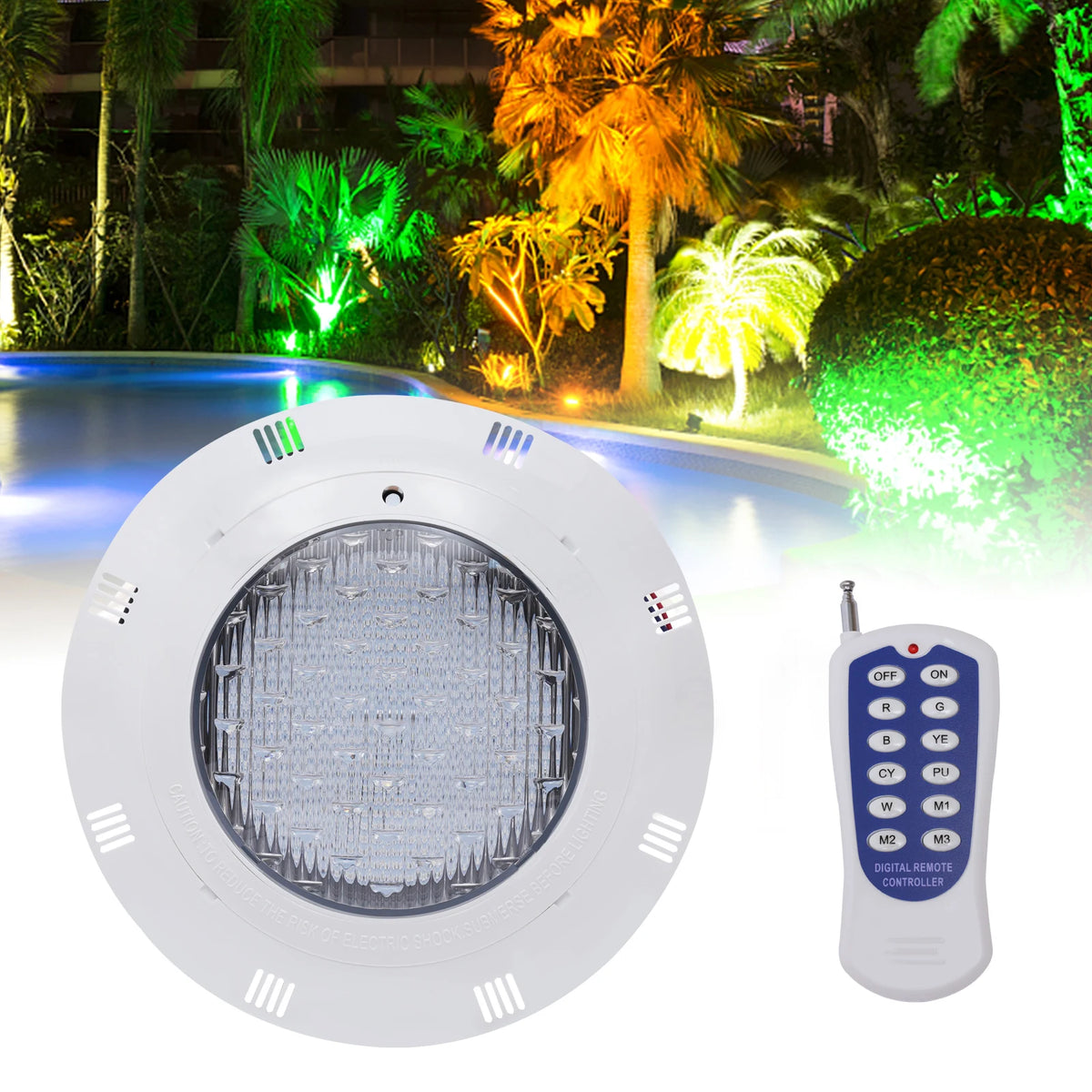 45W RGB LED Underwater Pool Light IP68 Waterproof With Remote