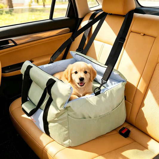 Borwart Portable Dog Car Booster Seat Safety Belt Washable Cover