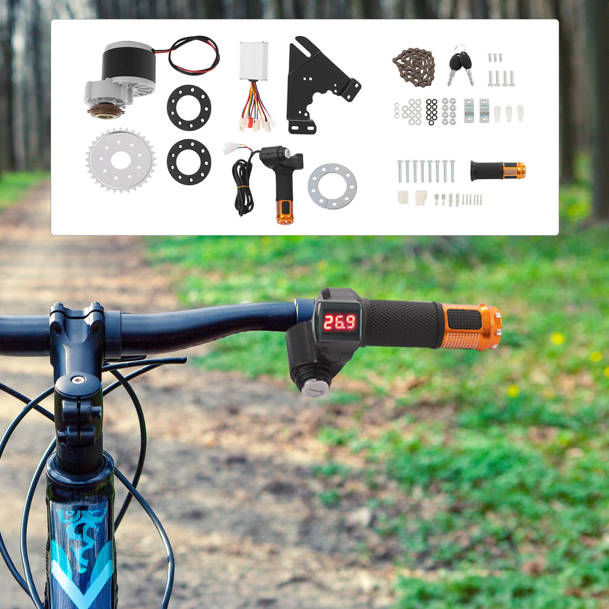 24V 250W Ebike Conversion Kit Brushed Motor Led Display