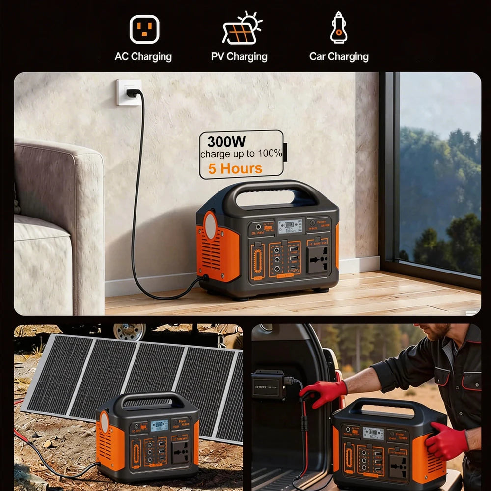 GaiaRay Portable Power Station 460Wh LiFePO4 Solar Generator