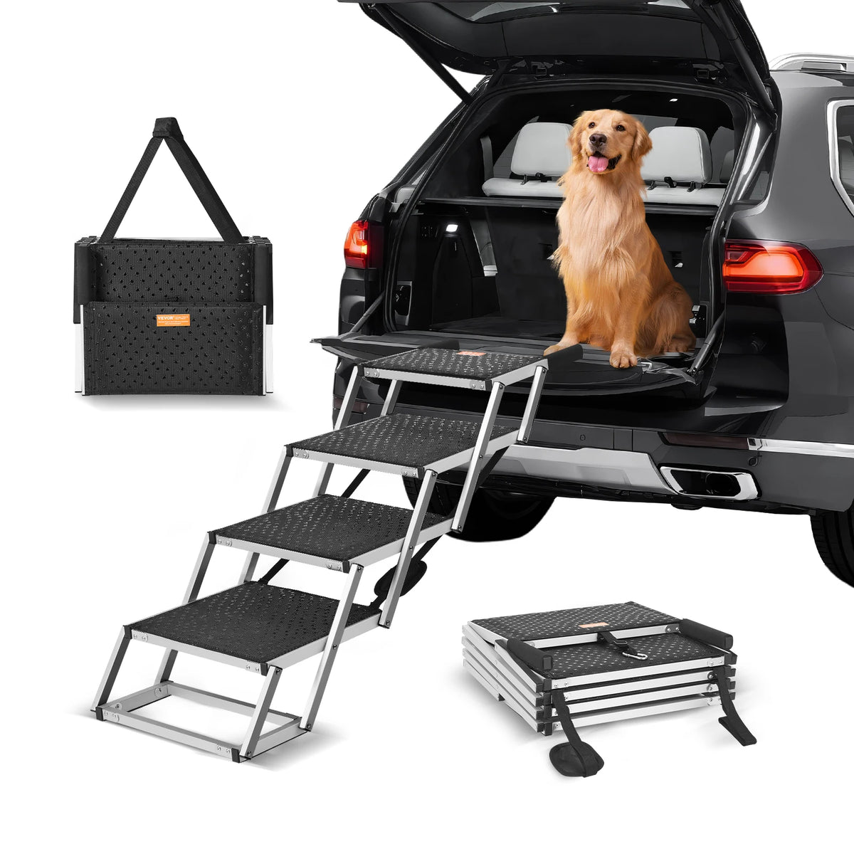 SucceBuy Lightweight Portable Dog Stairs For Vehicle Entry Assistance