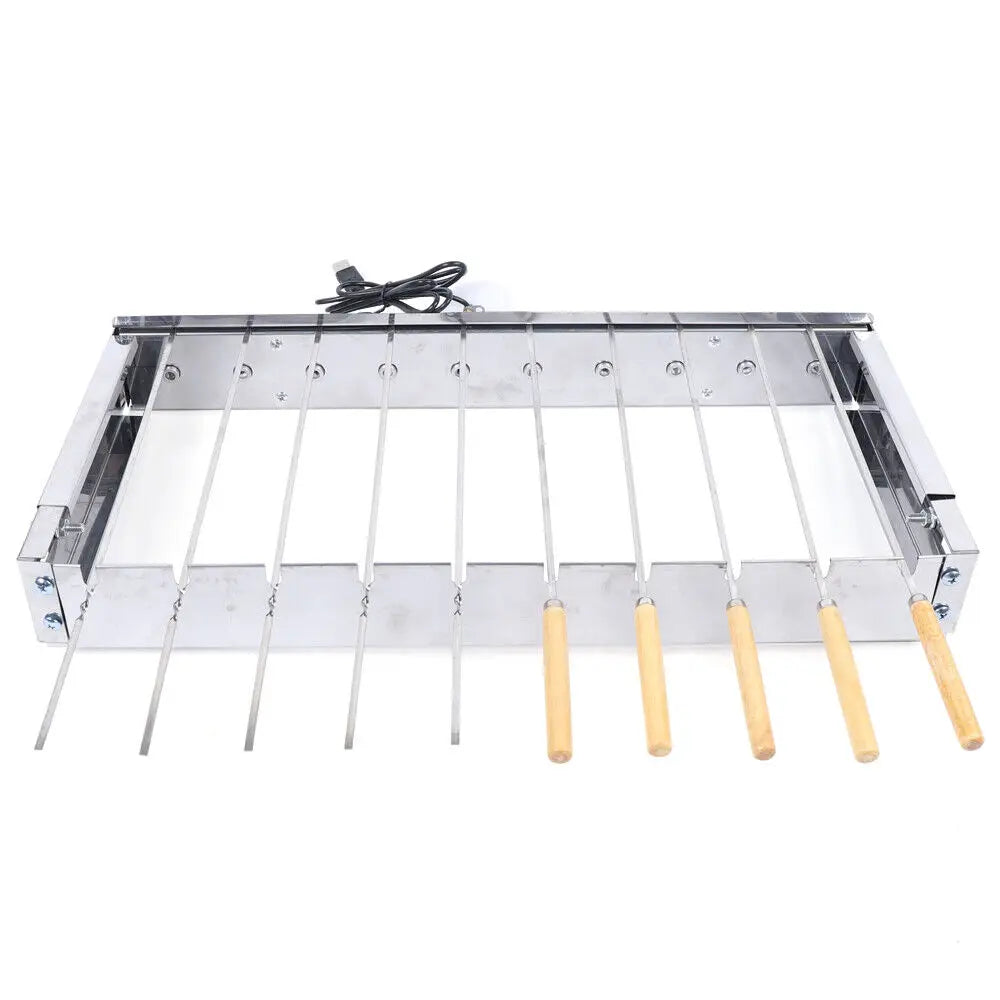 Bymaocar Automatic Rotating Rotisserie BBQ Grill Skewers Set