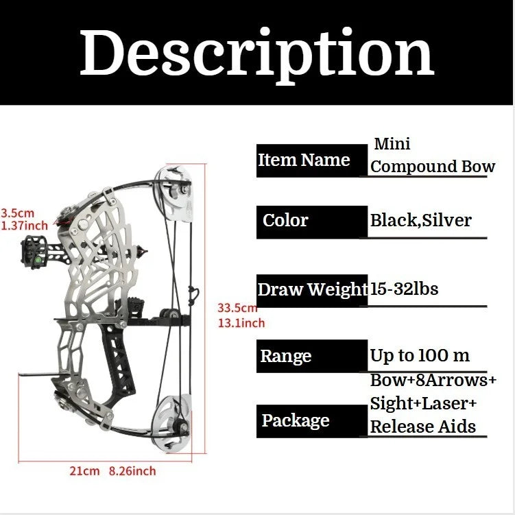 Adjustable Steel Compound Bow With Carbon Fiber Grip