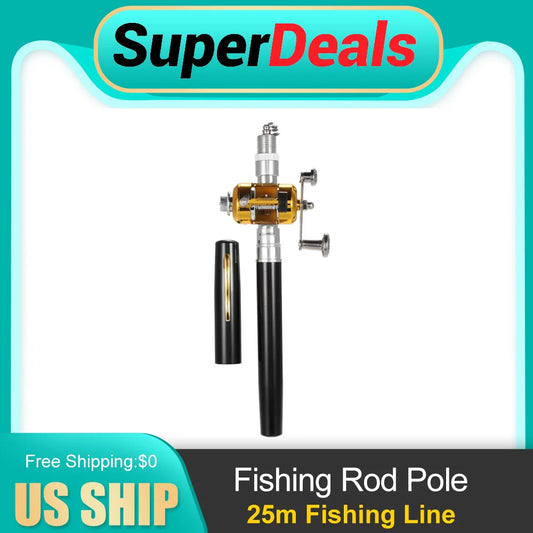 Portable Telescopic Pen Fishing Rod Set With Reel Line Lures