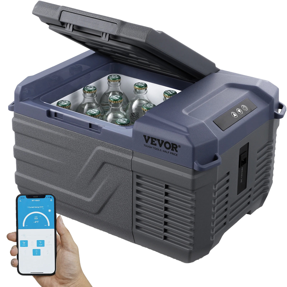 VEVOR Portable Car Refrigerator With Bluetooth Temperature Control